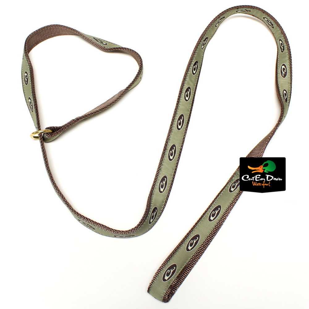 DRAKE WATERFOWL TEAM GUN DOG 6' SLIP LEASH NYLON W/ BRASS HARDWARE BROWN & OLIVE