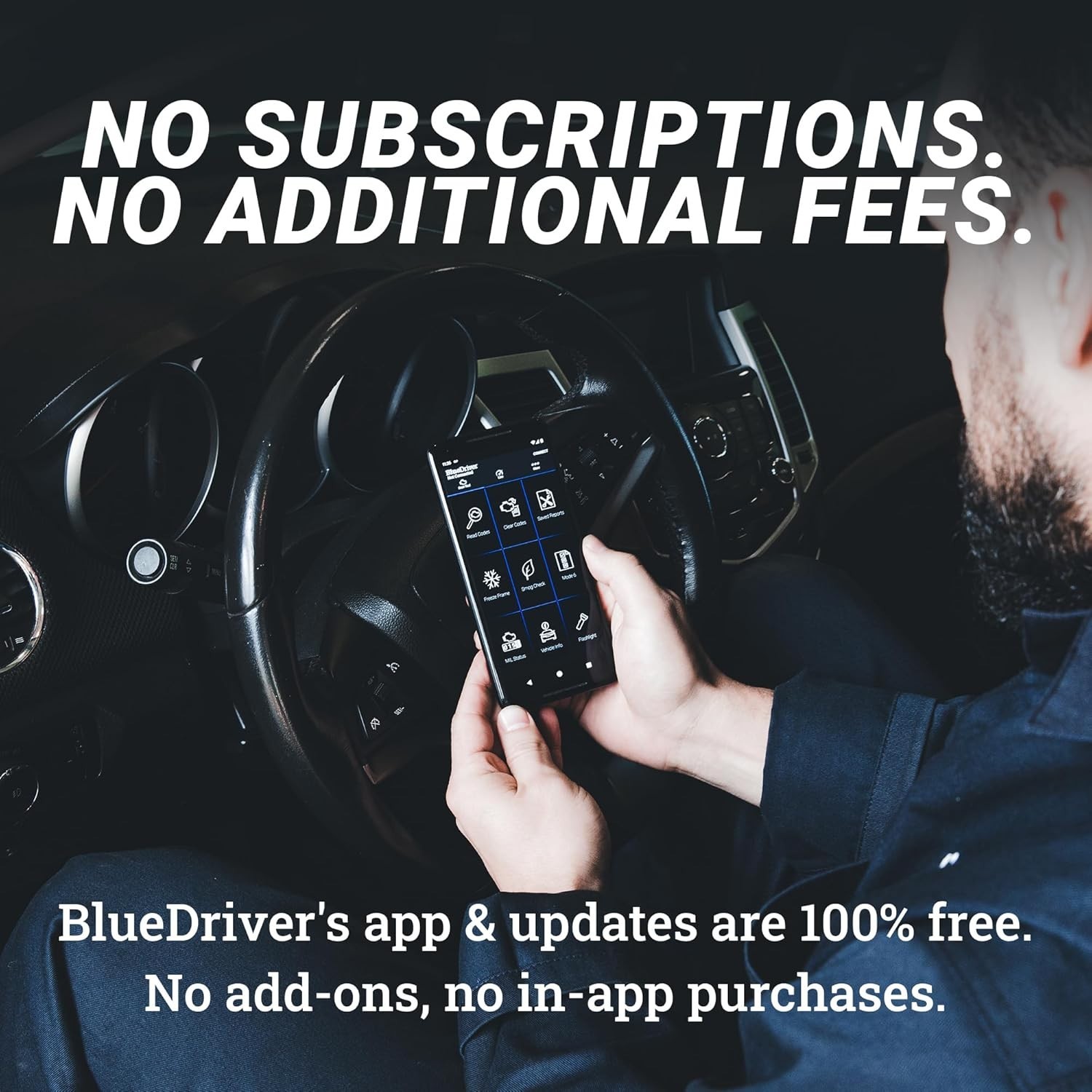 BlueDriver Bluetooth Pro OBDII Scan Tool for iPhone & Android - No Subscription