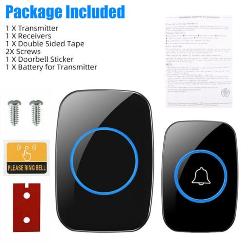 1000FT Wireless Doorbell Waterproof 1 Plugin Receiver Adjustable Volume 38 Chime