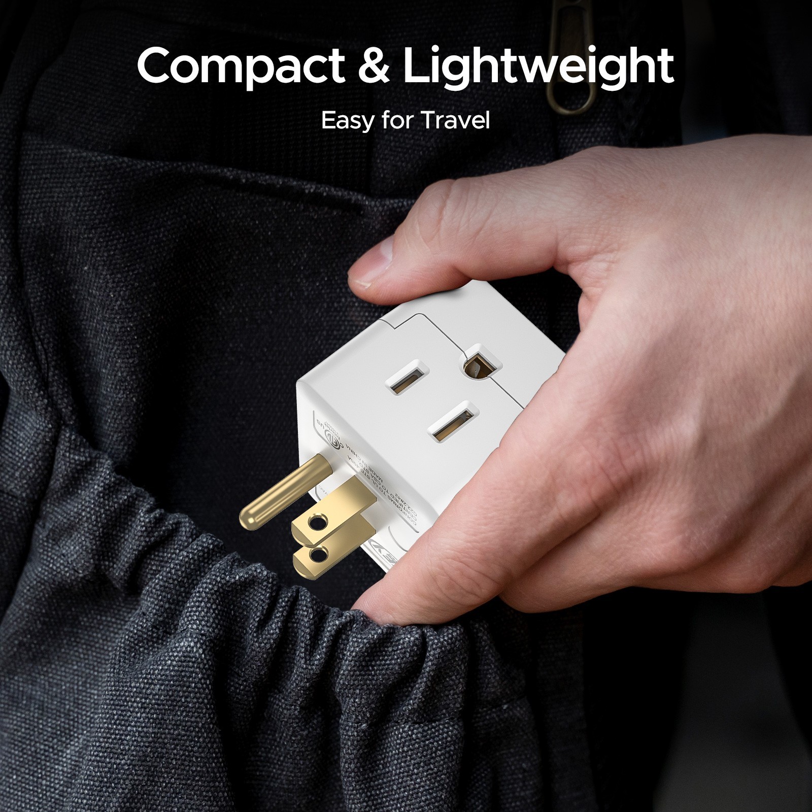 [ETL Listed] 3 Outlet Extender Indoor Grounded AC Power Wall Tap Adapter Plug