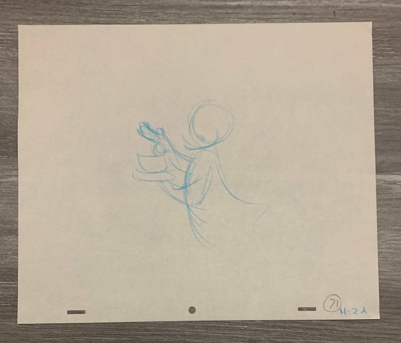 DONALD DUCK 12.5x10.5" Blue Pencil Animation Rough by Len Simon 71 H-2A