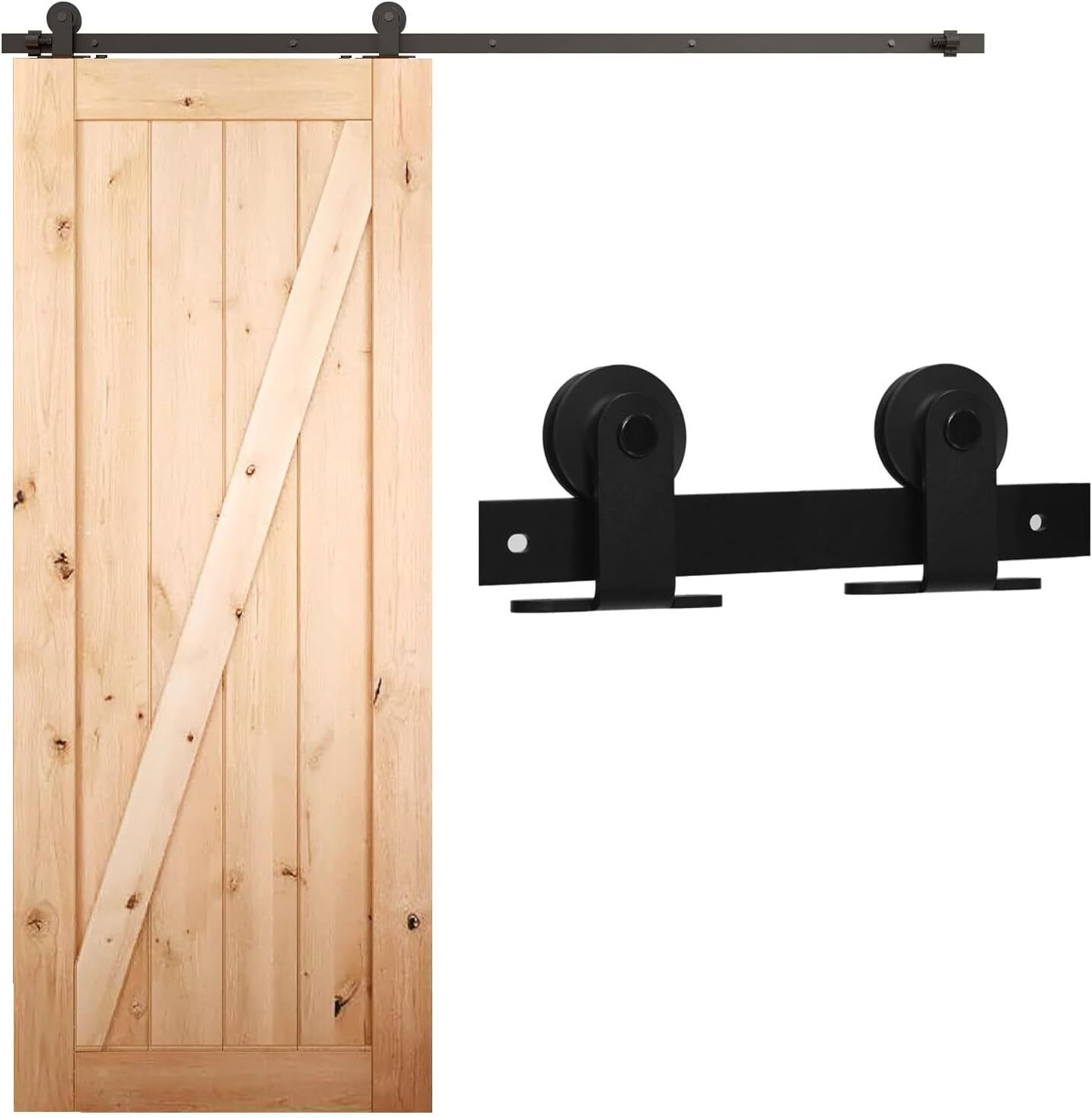 4-20FT Rustic Sliding Barn Wood Door Hardware Track Kit For Single/Double Doors