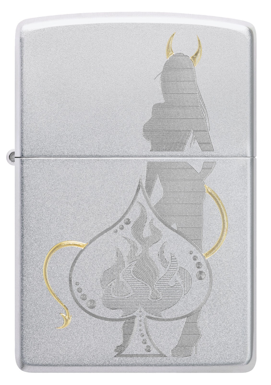 Zippo Devilish Ace Design Satin Chrome 48658