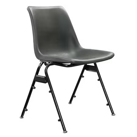 Zoro Select 3W034 Stacking Chair Plastic Black, 3W034