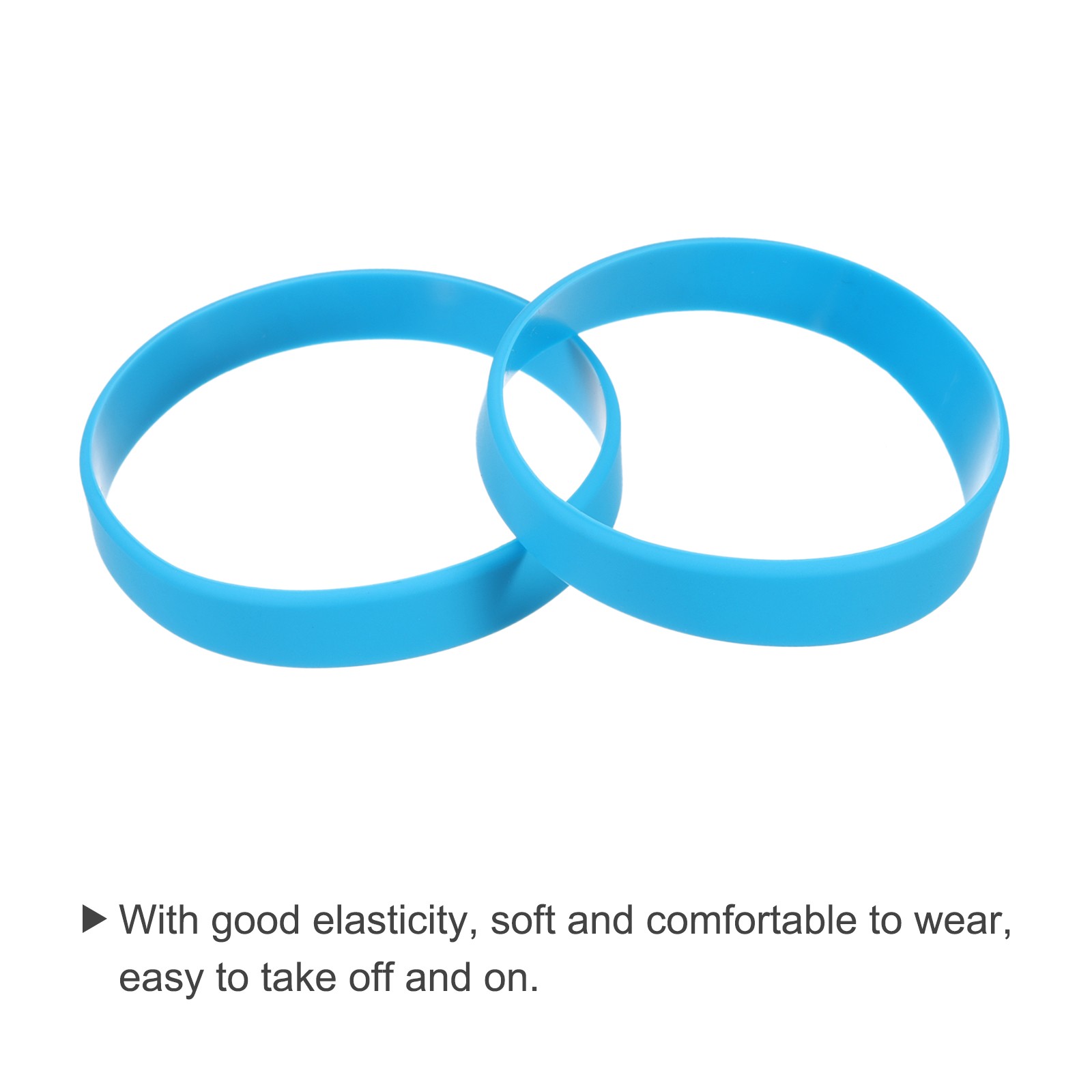 3Pcs Bracelets Wristbands 1/2 Inch Width 8.5" Length Light Blue