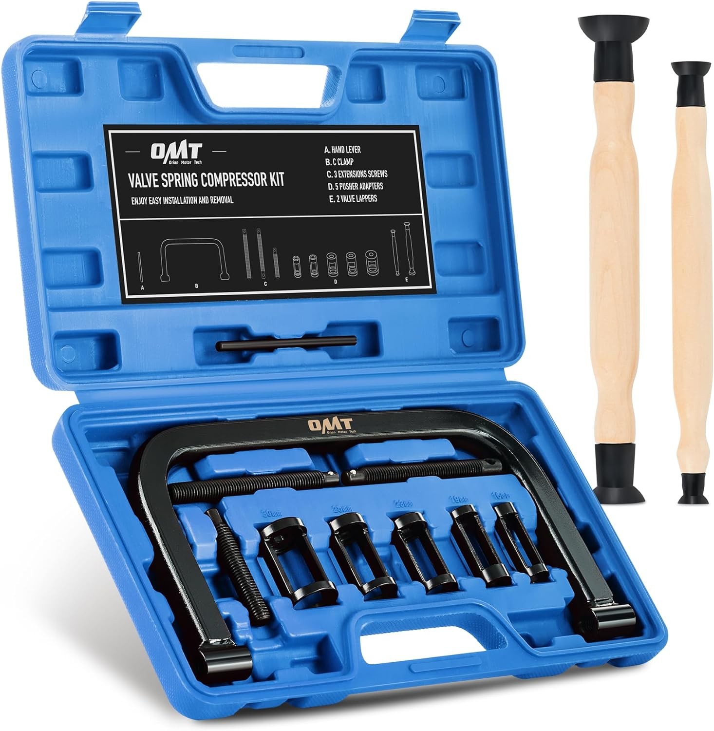 Valve Spring Compressor,10 Piece Spring Clamp Tool Kit with C Clamp