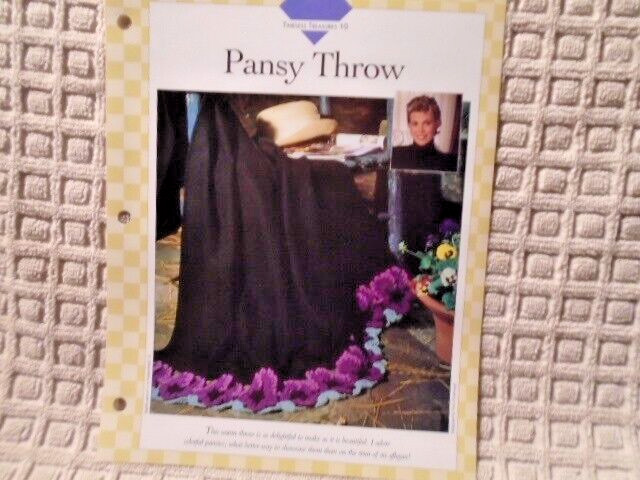 Pansy THROW AFGHAN HOME DECOR VANNA'S CLUB CROCHET PATTERN INSTRUCTIONS