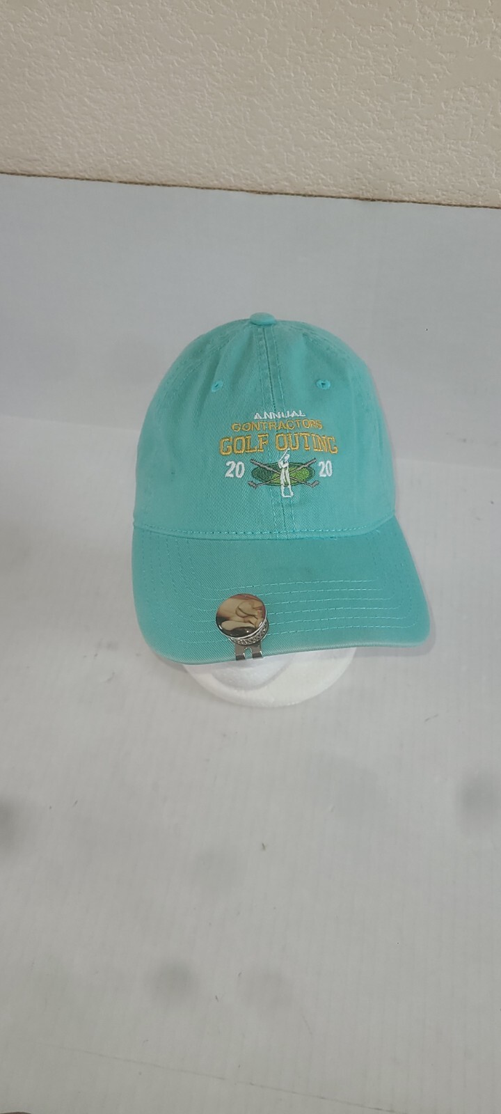 2020 Contractors Golf Outing Hat w Risque Ball Marker Lt Bluegreen Adjustable...