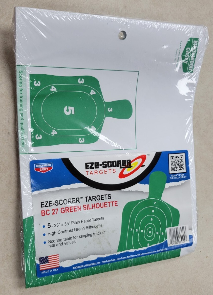 Birchwood Casey EZE-Scorer Target BC-27 Green 23x35 in. 5 pk. Sealed Silhouette