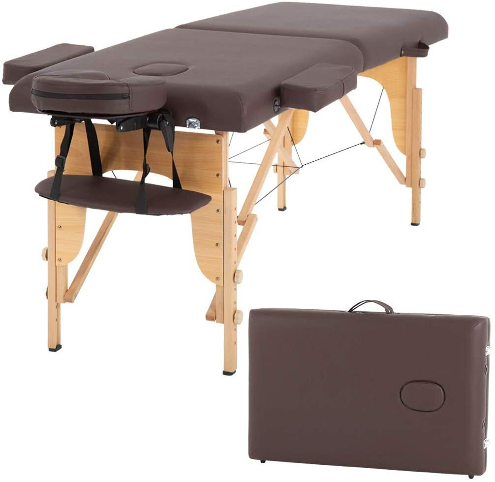 Massage Table Massage Bed Spa Bed 73 Inch Portable 2 Folding W/Carry Case Table