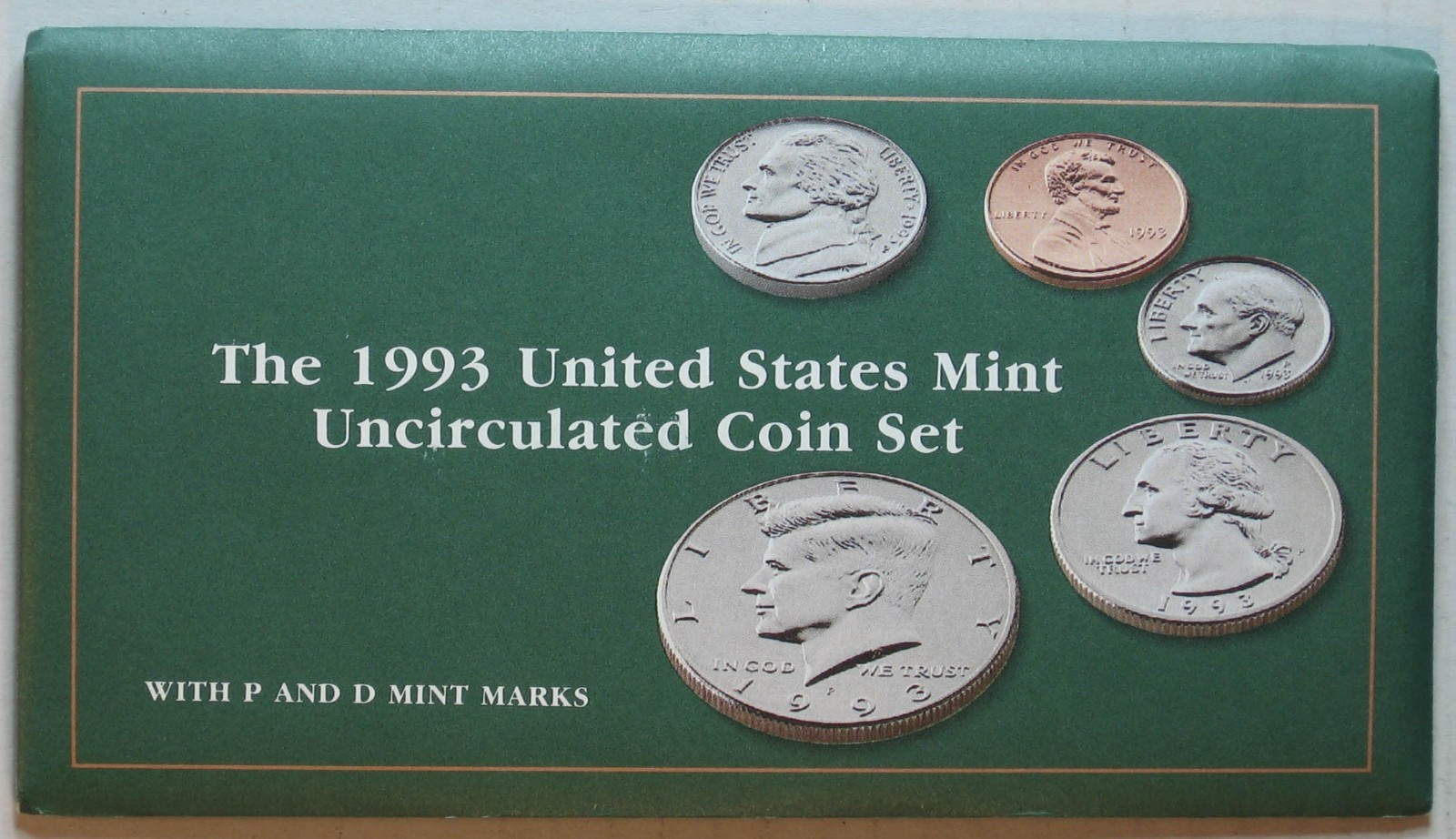 1993 US MINT UNCIRCULATED SET / 10 BU COINS SEALED IN OGP FLAT PACK
