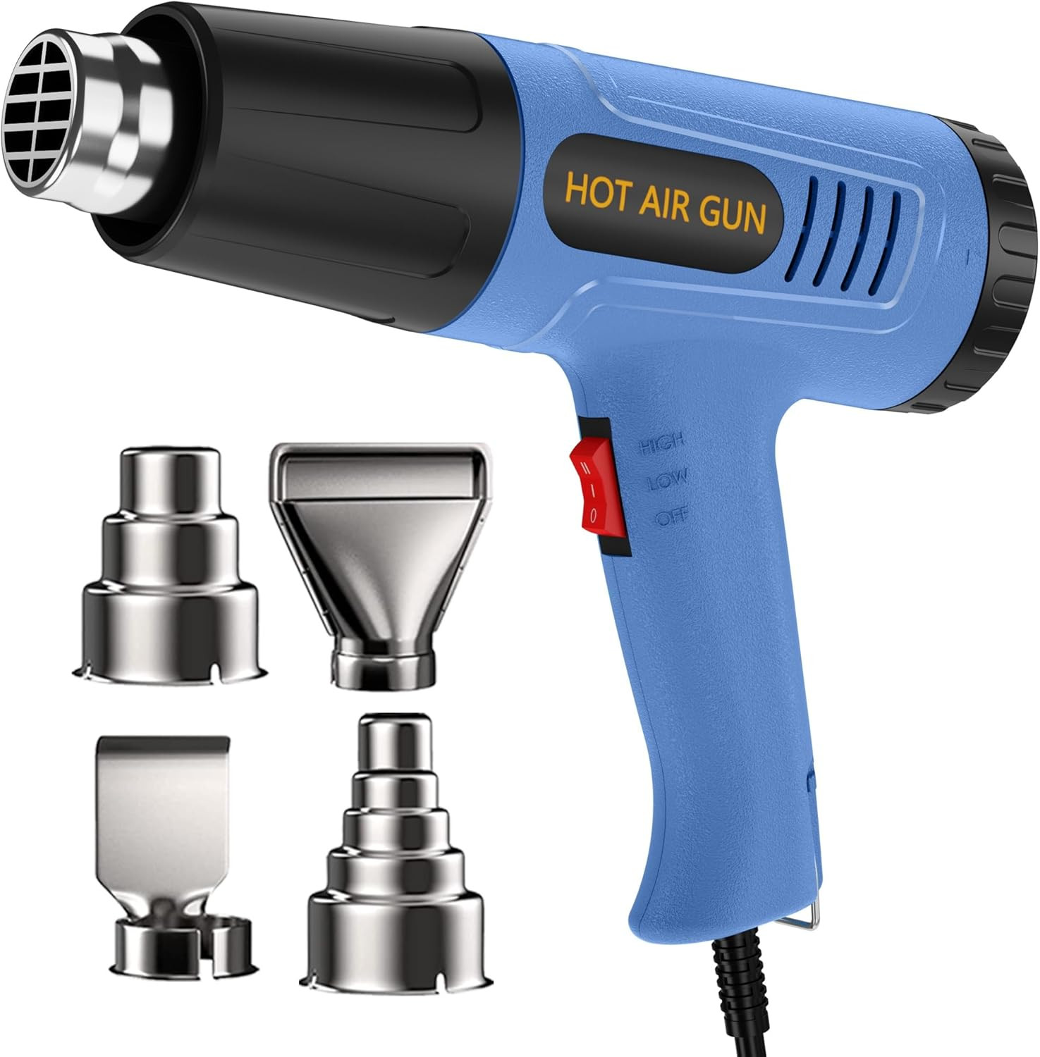 Heat Gun Kit 572 & 1112℉ Variable Temperature Control 4 Nozzles Heavy Duty Fast