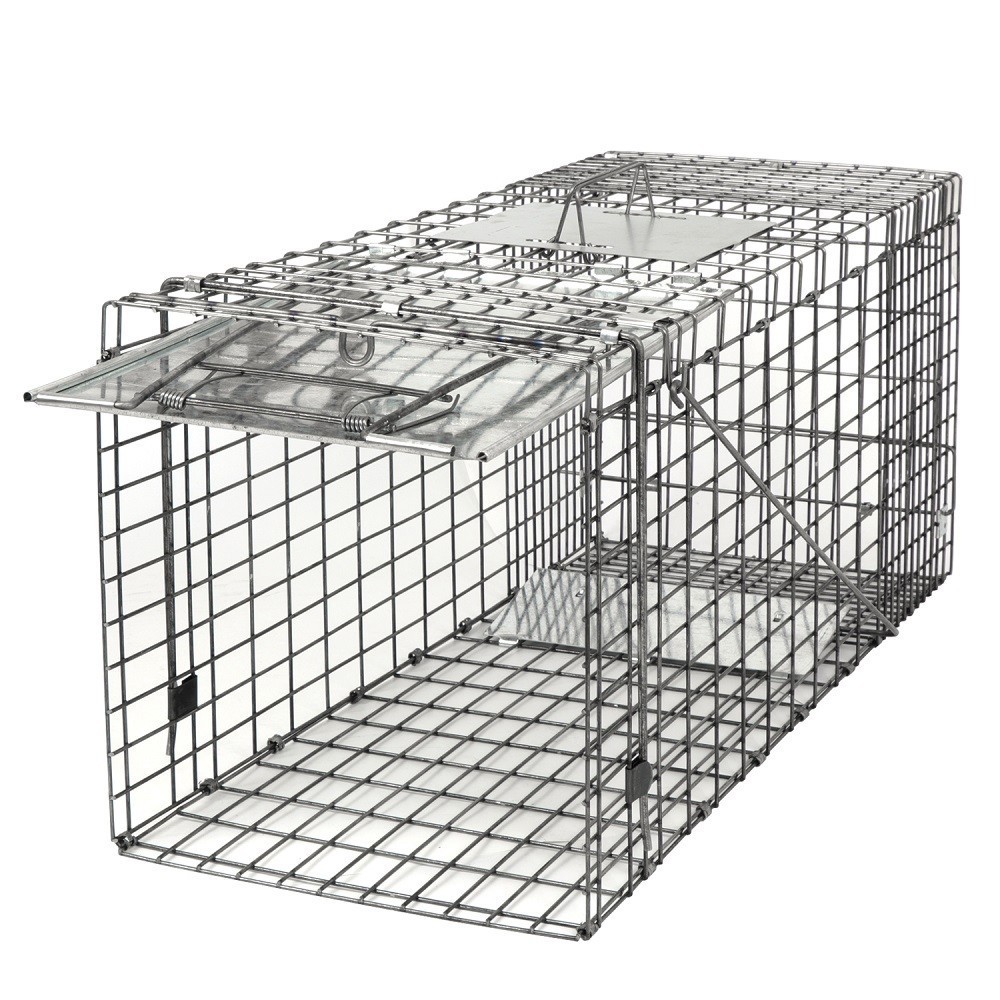 32 Inch Live Animal Cage Trap Heavy Duty Folding Raccoon Traps Humane Cat Trap