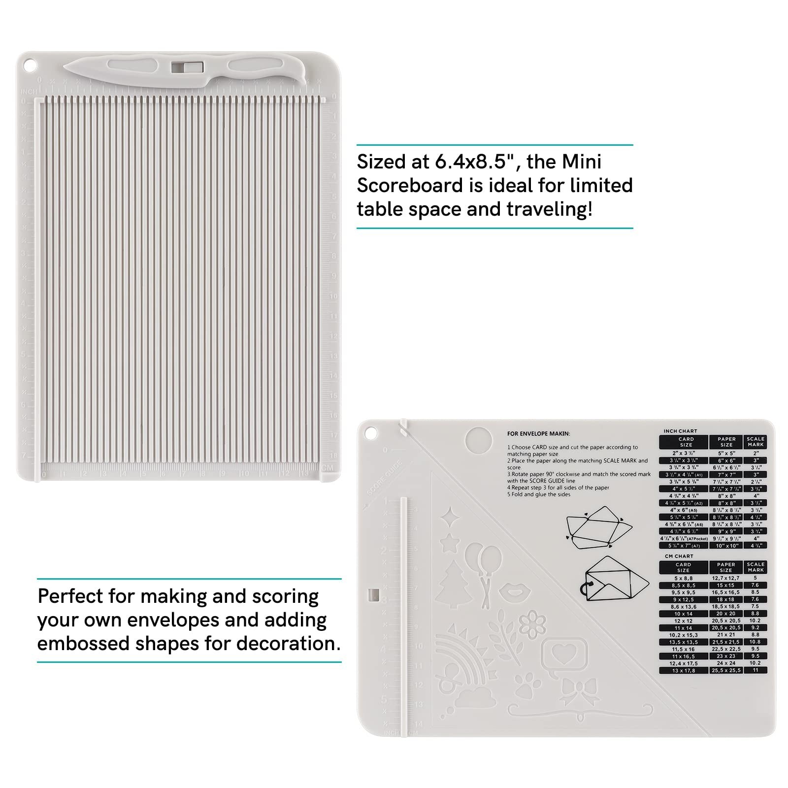 Briartw Craft Mini Scoring Board & Bone Folder Set Score and Fold Tool Multi-...