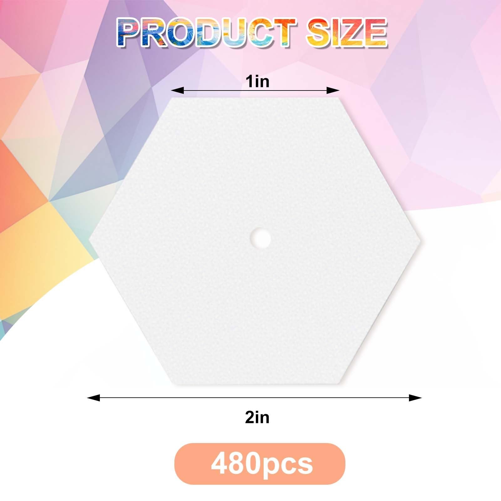 480 PCS 1 Inch Hexagon Paper Piecing Quilting Templates Patchwork Craft