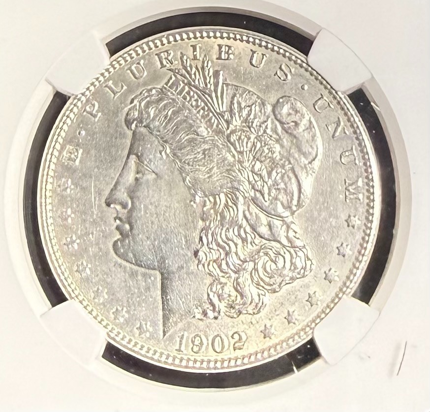 1902 Morgan Silver Dollar NGC UNC Details