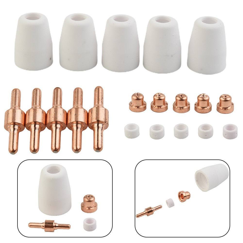 For Cutter CUT40/50 Plasma Electrodes Tips Kits Shield Cups Nozzle Useful