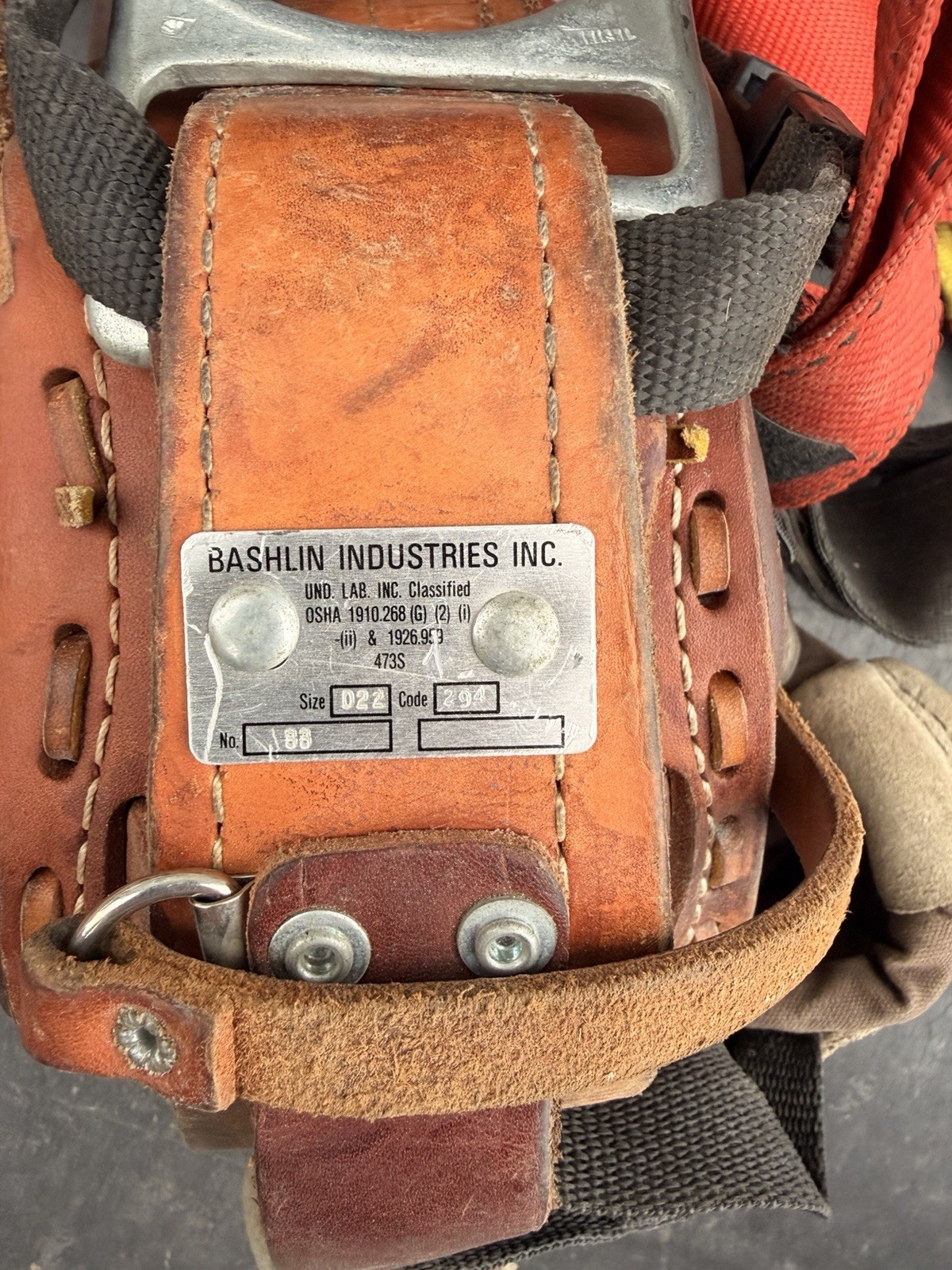 Bashlin Climbing Lineman Belt D26 No.88 Safety Fall Protection