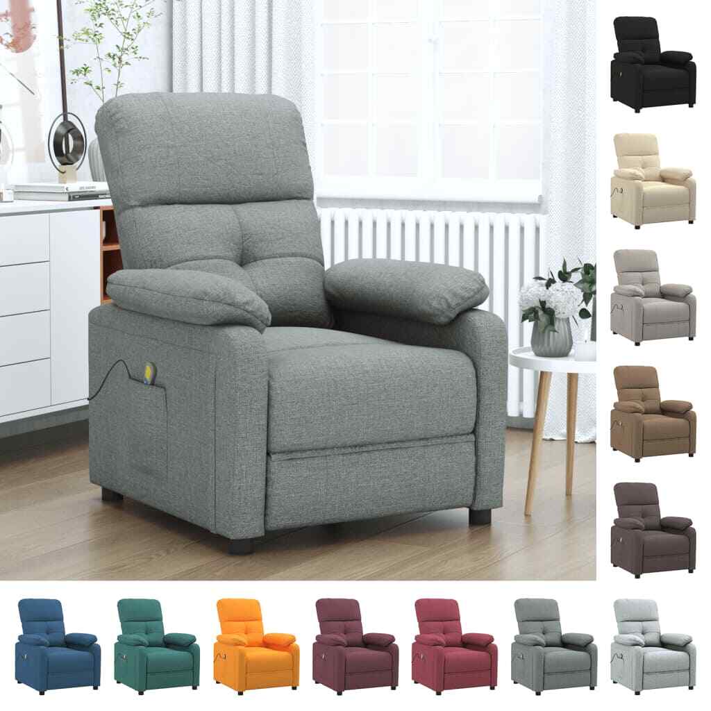 Massage Chair Leisure Adjustable Chair for Home Theater Cinema Fabric vidaXL
