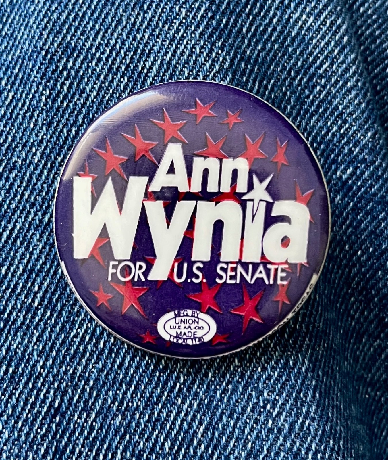 1994 Ann Wynia For US Senator Minnesota 1 3/4" Cello Political