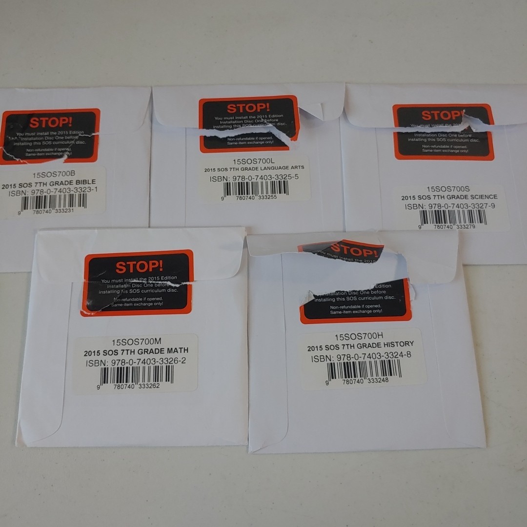 Switched on Schoolhouse, 7th grade 5 subject complete USB Install Needed