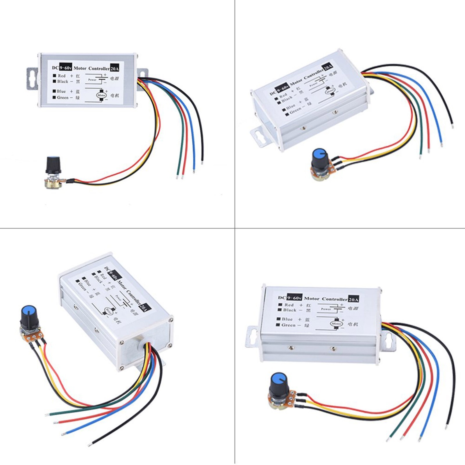 12V 24V Max 20A PWM DC Motor Stepless Variable Speed Control Controller Switch