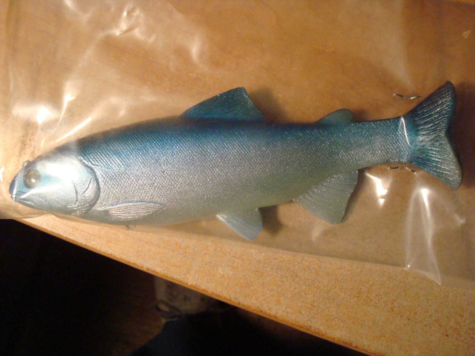 8” Huddleston deluxe swimbait Silver Blue back ROF 5 NO top hook with belly ring