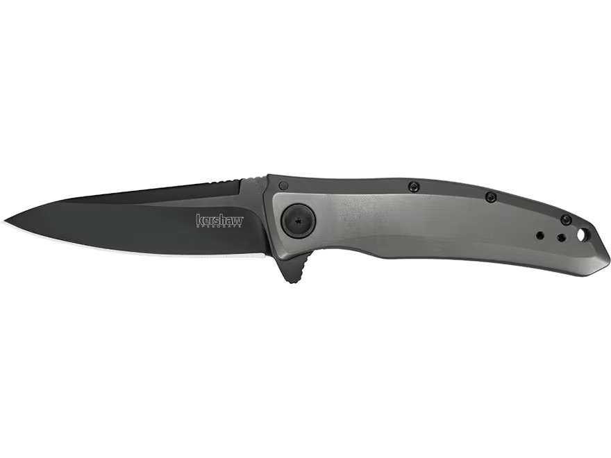Kershaw Grid Assisted Opening Pocket Knife 3.7" Drop Point 8Cr13MoV Black Oxide