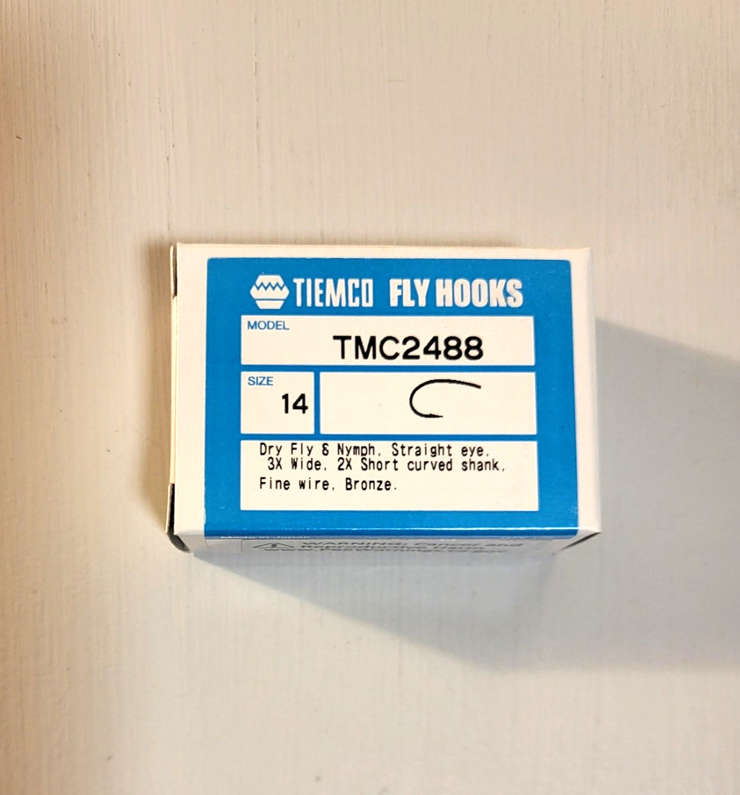 100 Tiemco Fly Tying Hooks, TMC 2488, Size 14