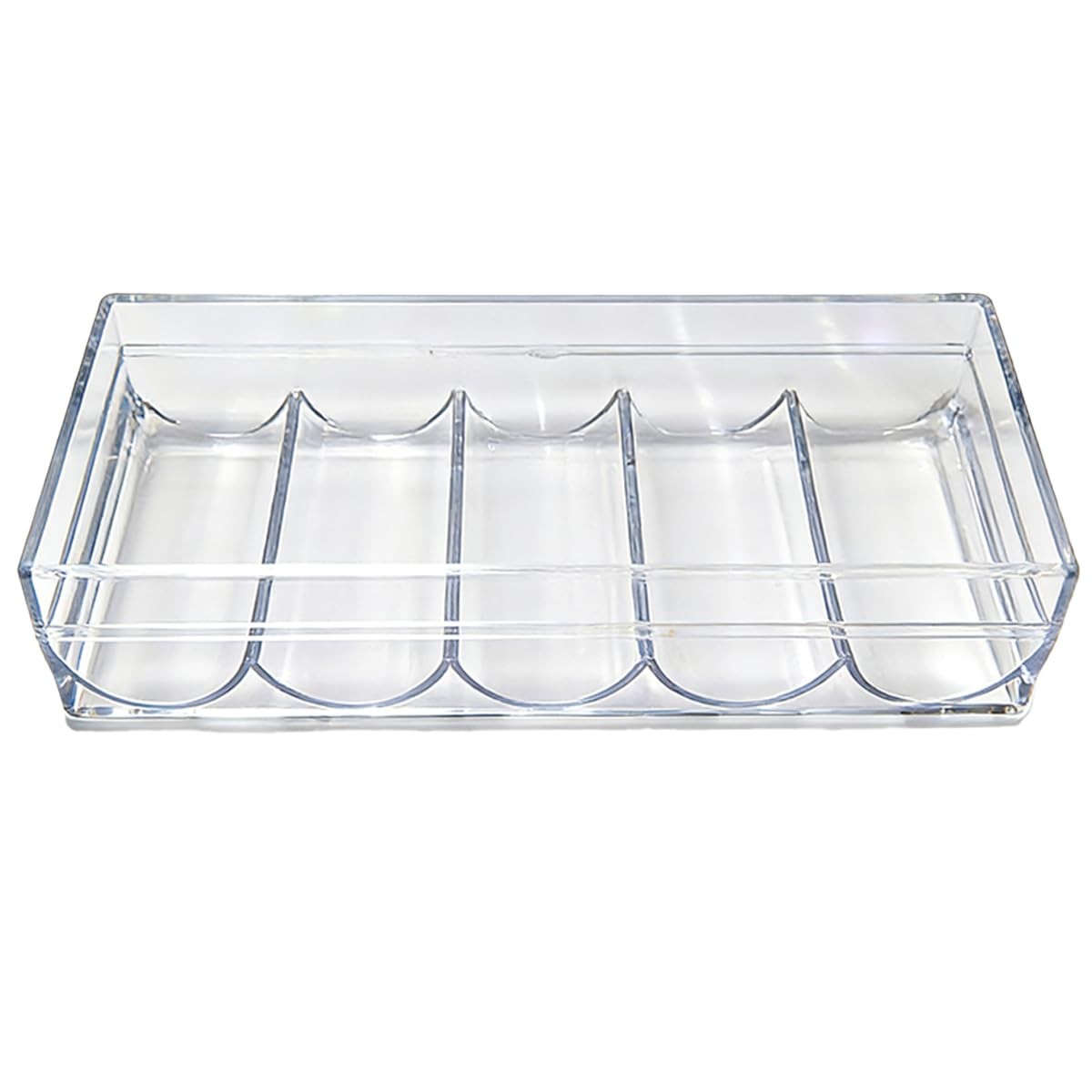 1-Pack Clear Acrylic Poker Chip Rack with Lid, 100-Chip Capacity per Tray (1)