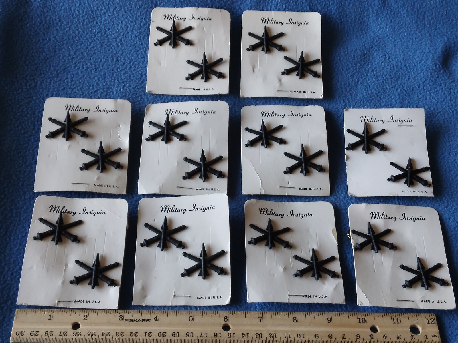 LOT OF 10 PAIRS  - US MILITARY AIR DEFENSE ARTILLERY SUBDUED PINS