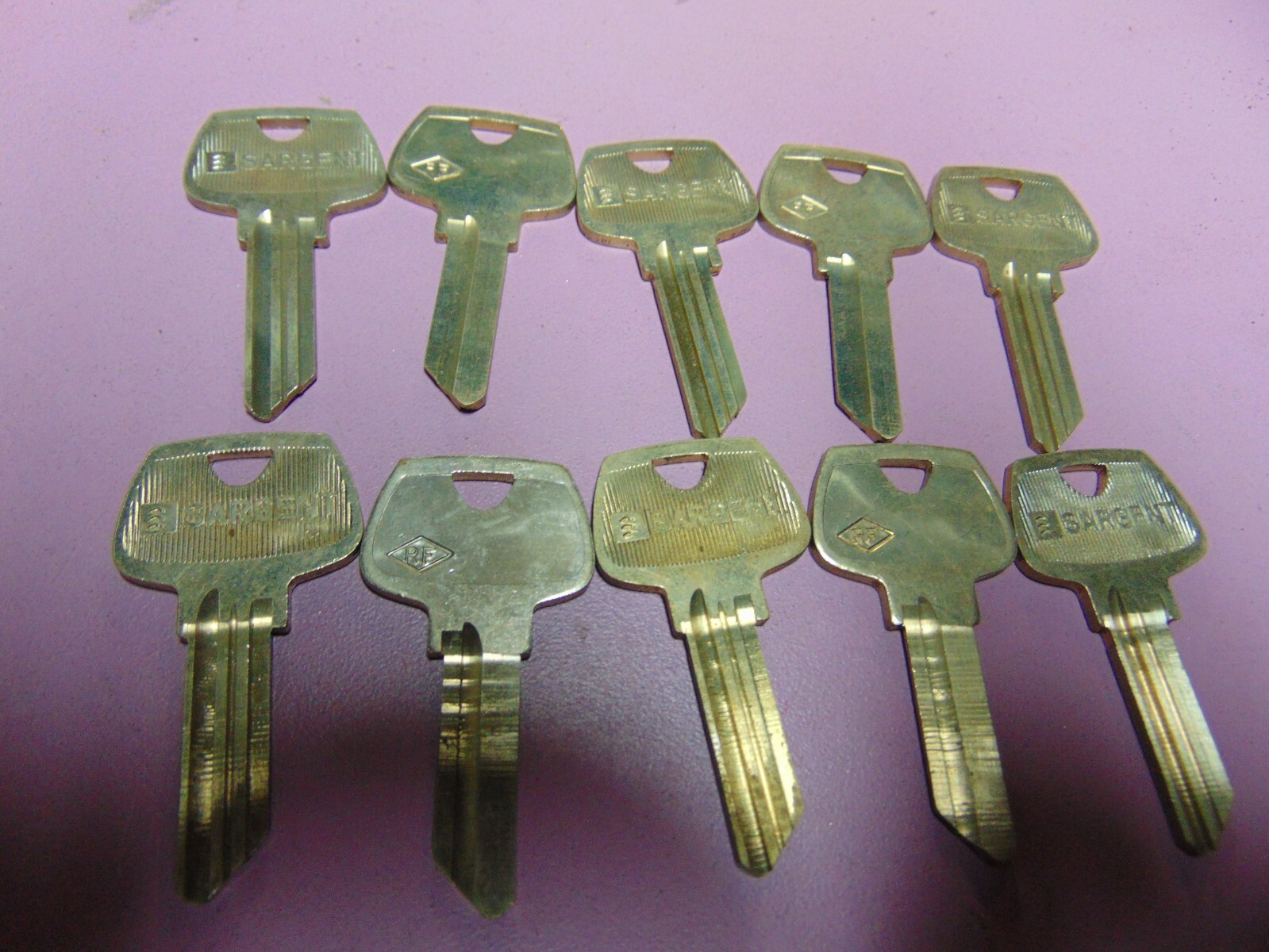 10 KEYS ORG. SARGENT RF 5 PIN KEYS BLANKS UNCUT LOCKSMITH