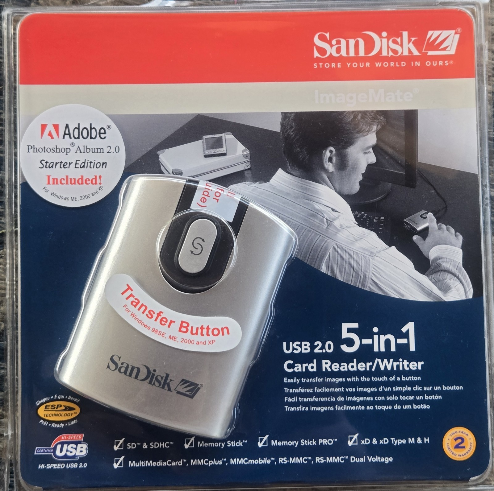 New SanDisk SDDR-99-A15 Imagemate 5-In-1 Usb 2.0 Flash Memory Card Reader