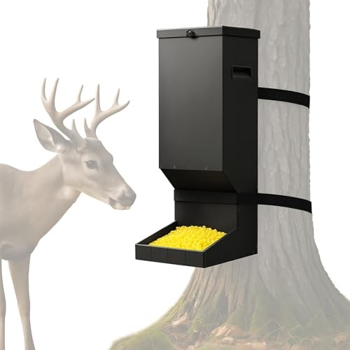 11 Gallons Capacity Metal Hanging Deer Feeder Box Steel Automatic Gravity