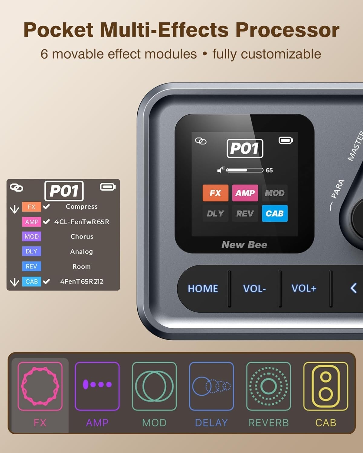 Multi Effects Guitar Processor, ANN Amp Modeling & IR Cabinet Simulation, 80 ...