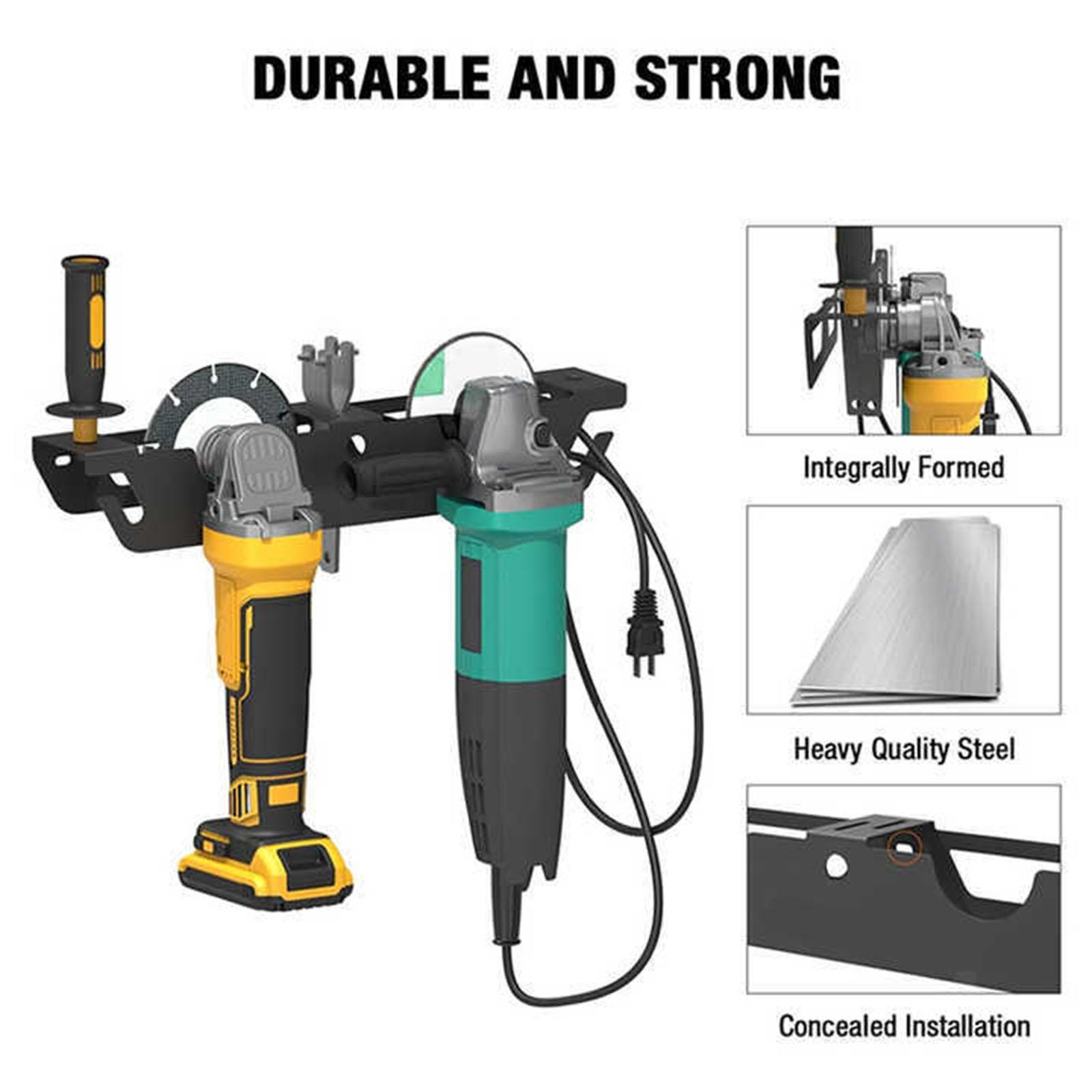 Angle Grinder Holder 2 Bay Easy Installation Angle Grinder Rack for Workspace