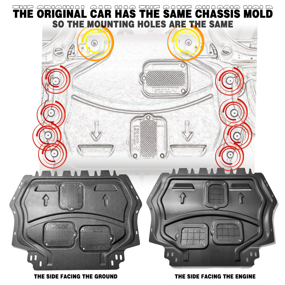 For VW Passat 2012-2017 Under Engine Splash Guards Front Engine Mud Flaps
