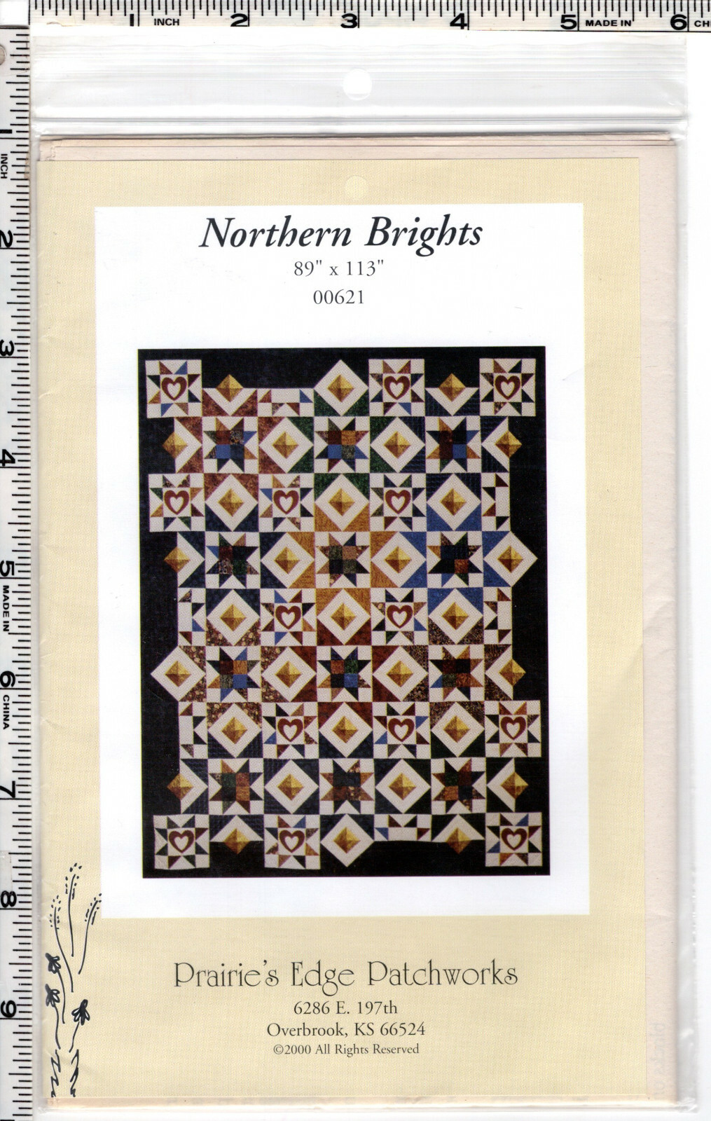 "Northern Brights" ©2000 Prairie's Edge Patchworks Quilt Pattern/Inst Pack 00621