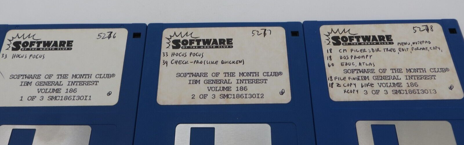 Software of the Month Club 3.5" Floppy Disk's Volume 186 IBM General Interest