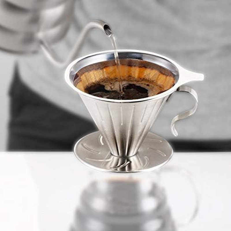 Coffee Filter, Fine Mesh Coffee Maker, Stainless Steel Pour over Coffee Dripper,