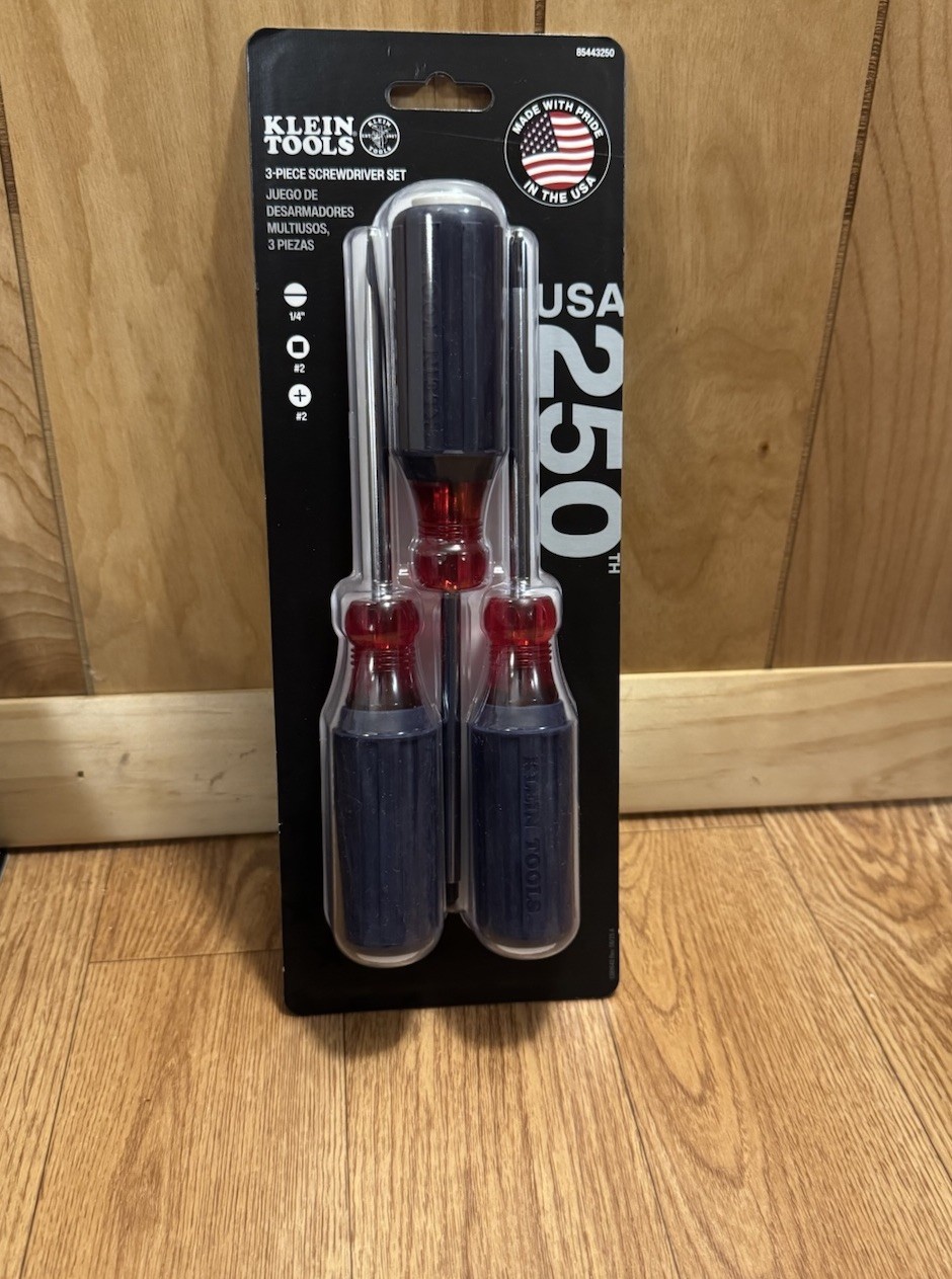 Klein Tools 85443250 250th Anniversary Screwdriver Set of 3, USA limited edition