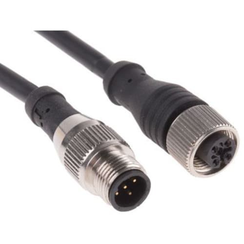 1 pc RS PRO 8771094 Double Ended In-Series Cordset Male M12 To Straight Female