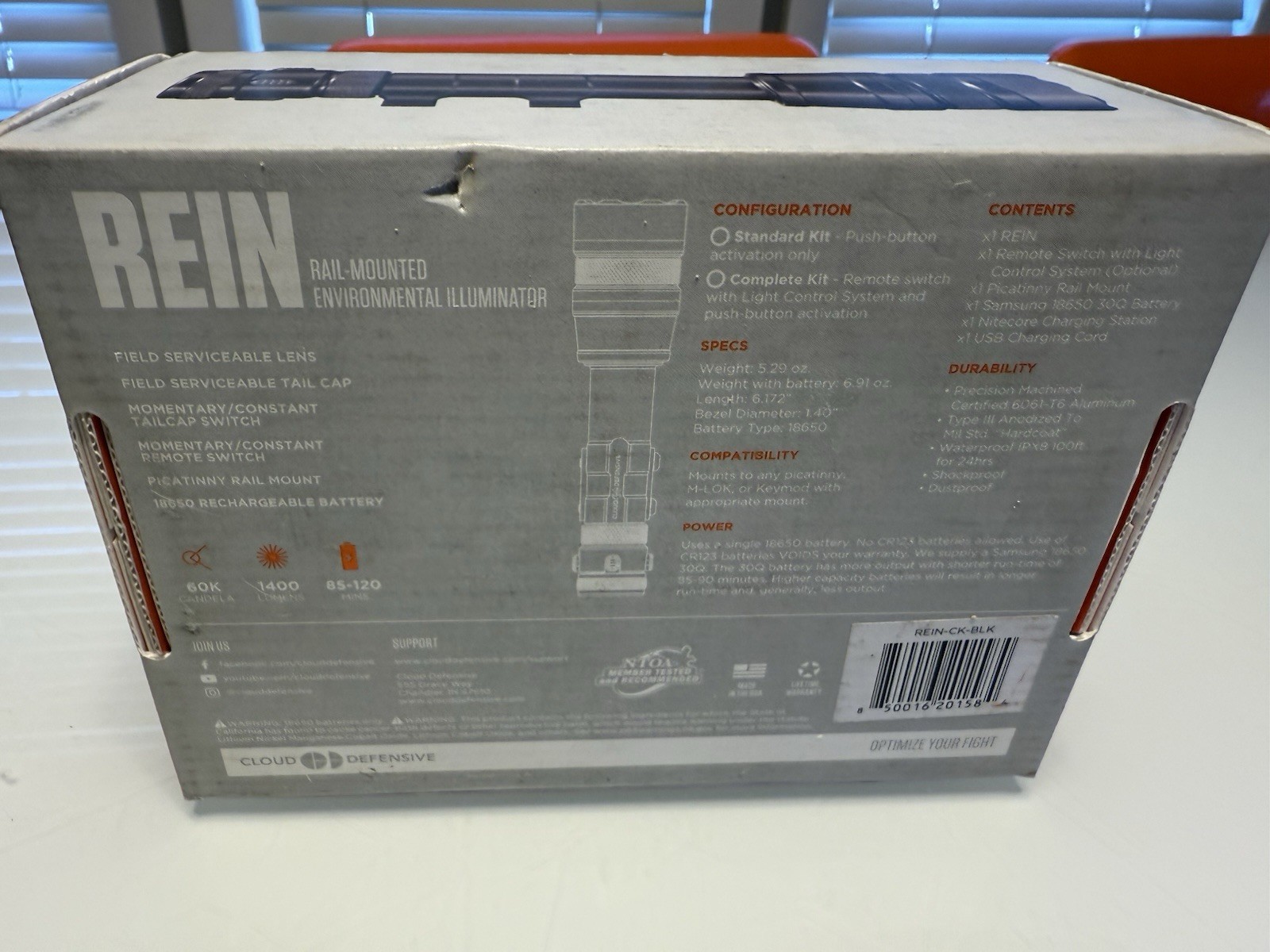 Cloud Defensive REIN 1.0 WEAPON LIGHT COMPLETE KIT - BLACK