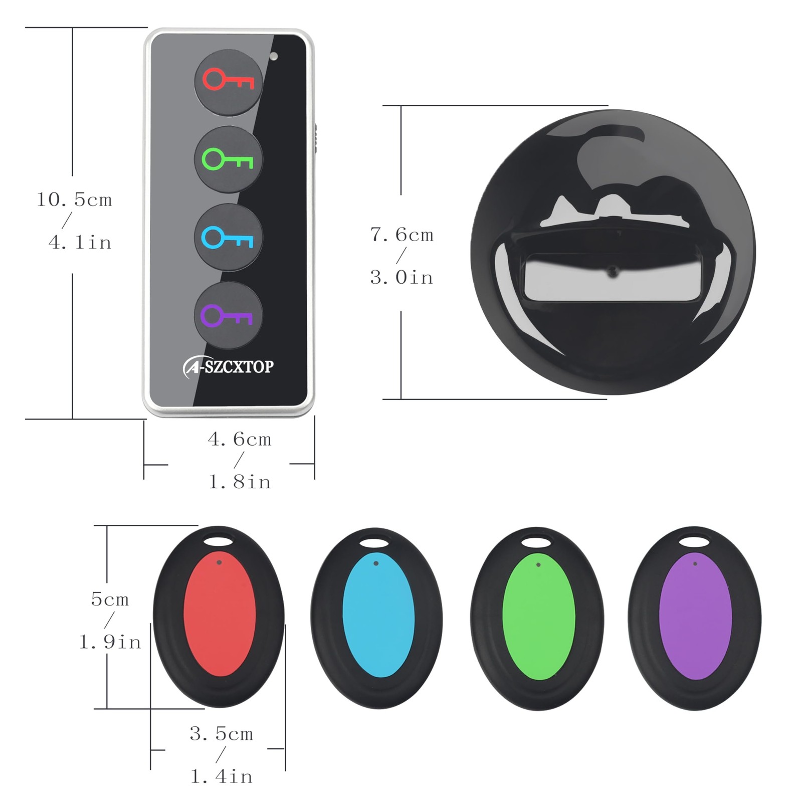 Key Finder Locator RF Wireless Remote Item Tracker with 4 Receivers
