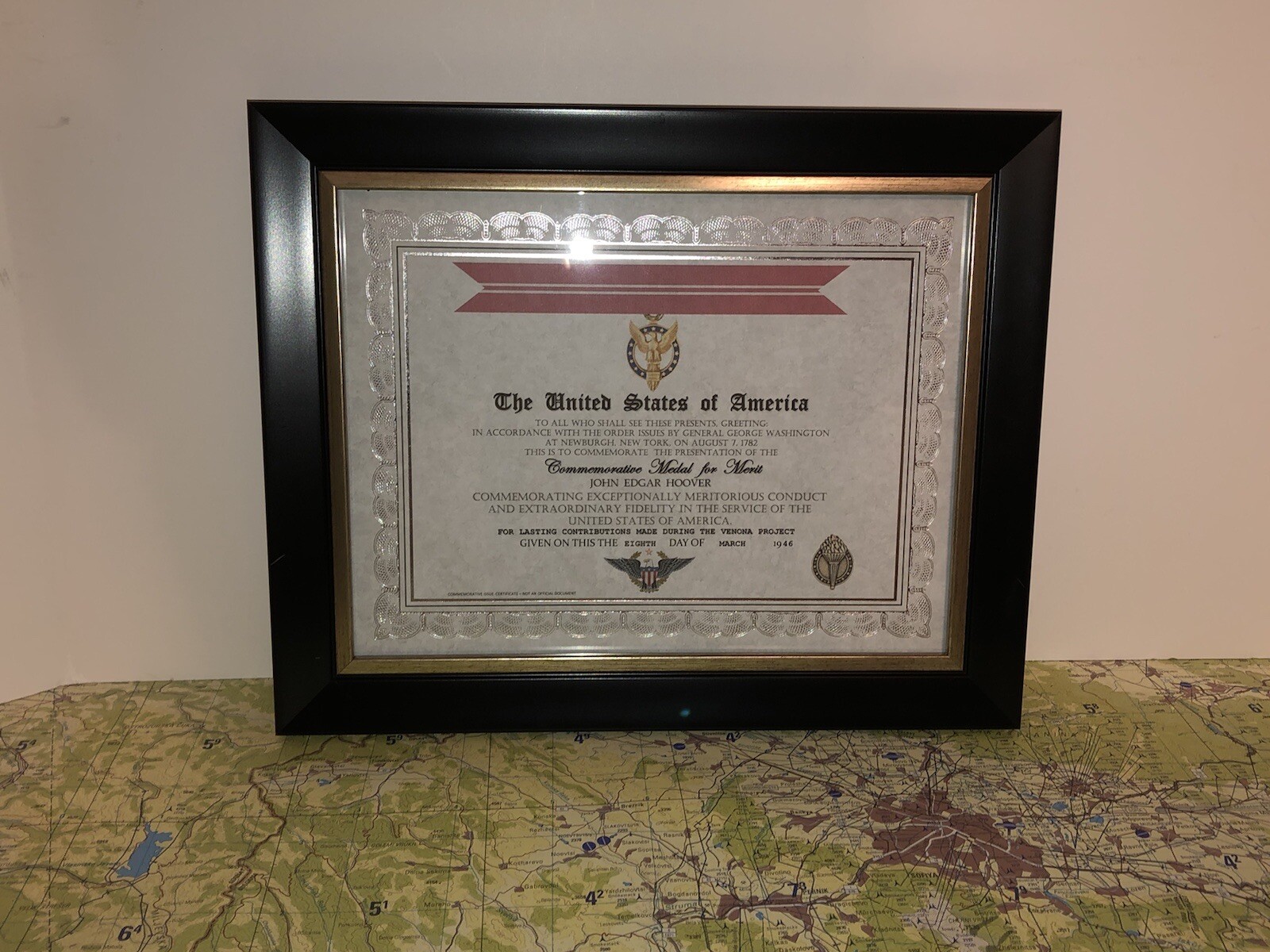 COMMEMORATIVE MEDAL FOR MERIT CERTIFICATE - Type-1
