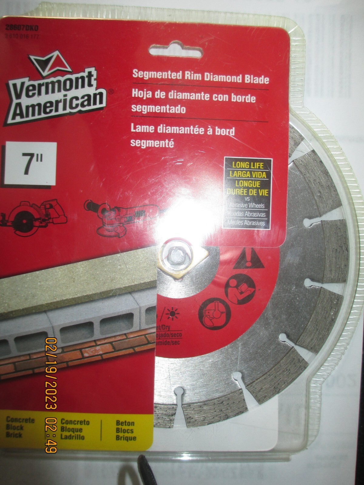 Vermont American Segmented Diamond Cutting Blade 7'' NEW