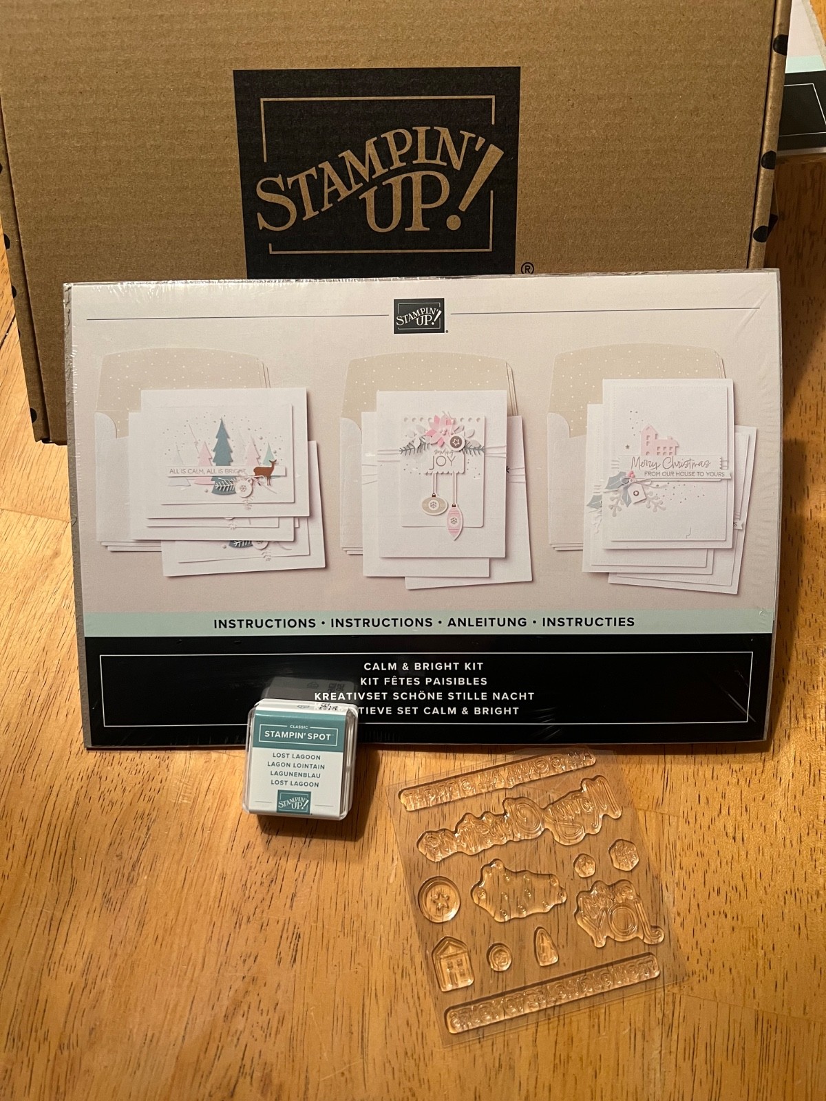 Stampin Up! *NEW PRICE* Calm and Bright Christmas Card Kit Box included