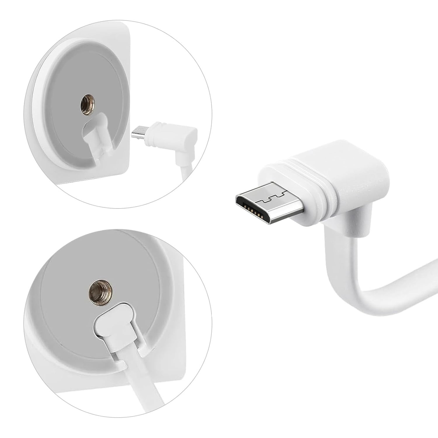 3-Pack Extension Cable for WYZE Cam Pan V3 90° Micro USB 1ft Flat Cord