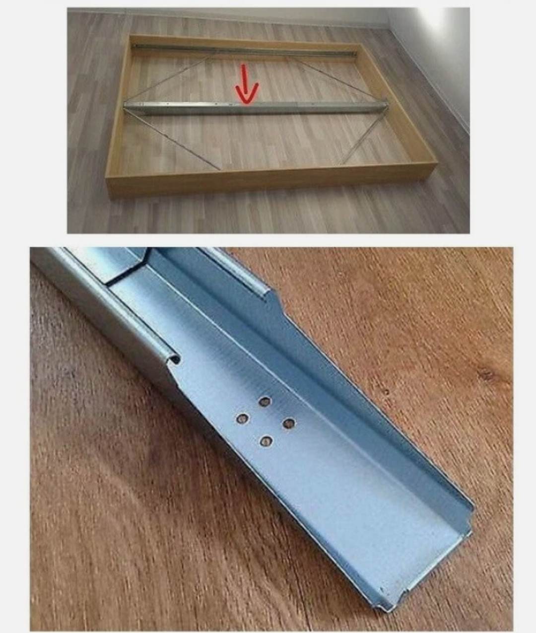 New Ikea SKORVA Midbeam support beam for Bed, galvanized 901.245.34
