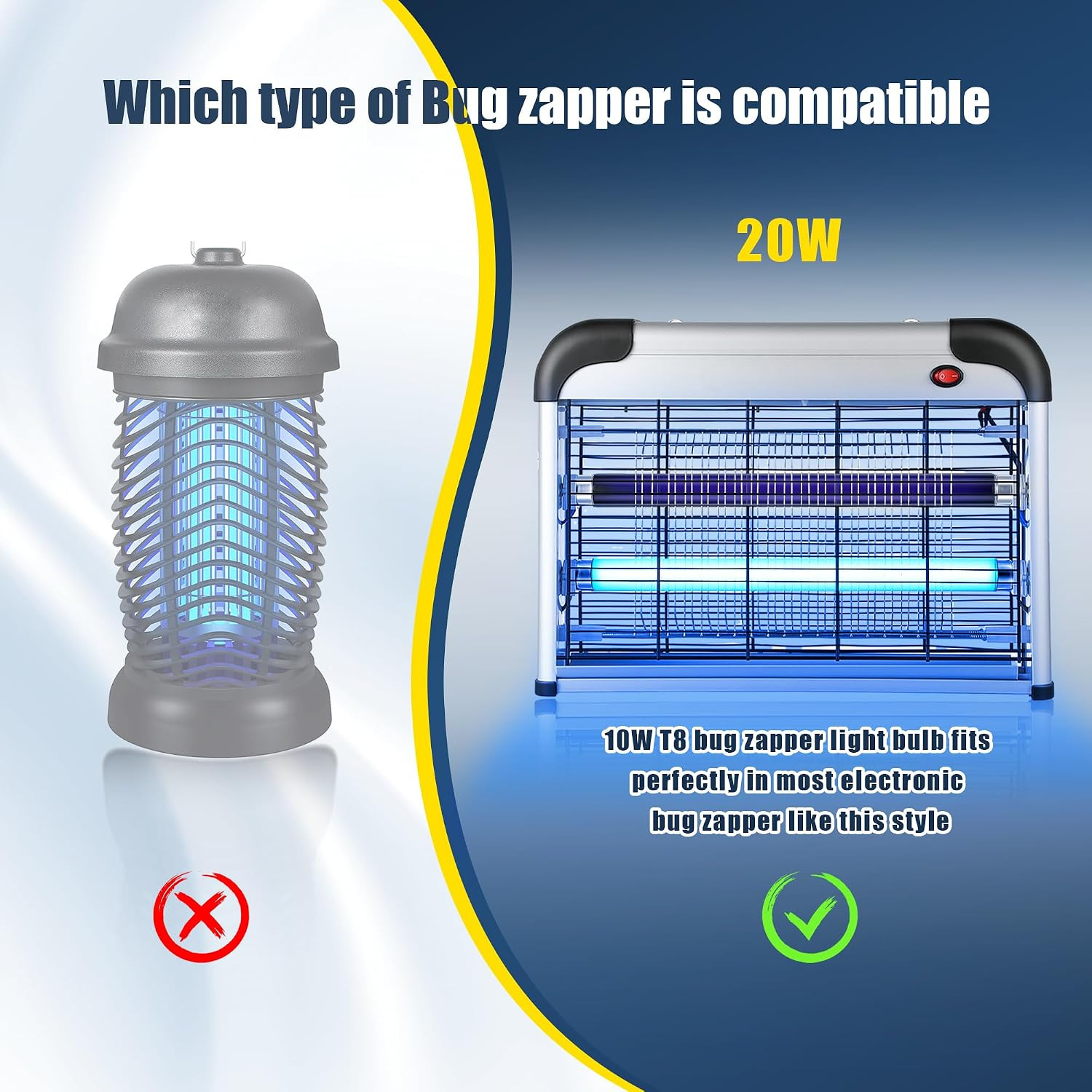 4 Pack T8 Bug Zapper Replacement Bulbs for Indoor Outdoor Use | 10W